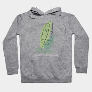 Green leaf with peace, inspirational meanings Hoodie
